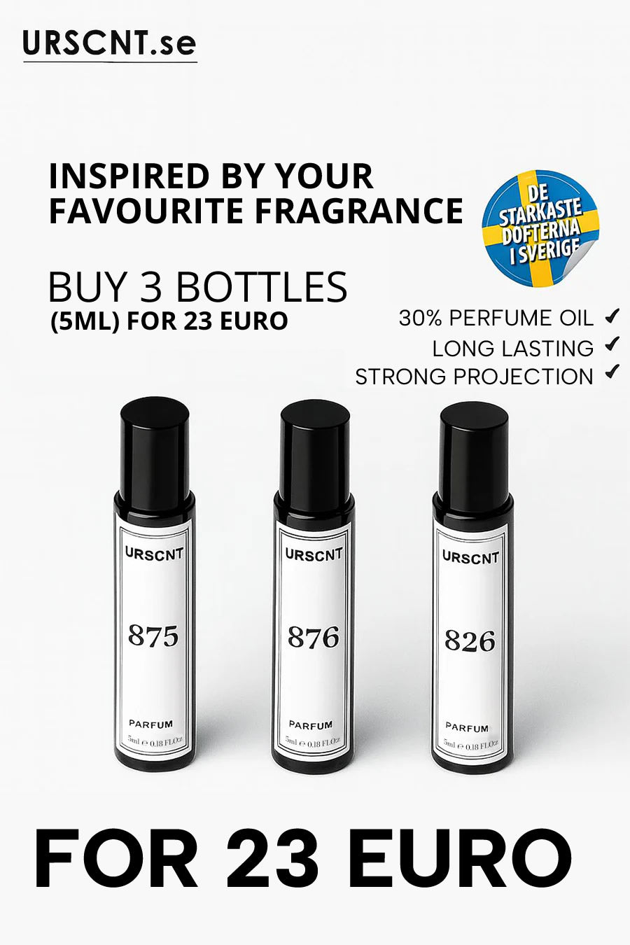 Three 5 ml bottles